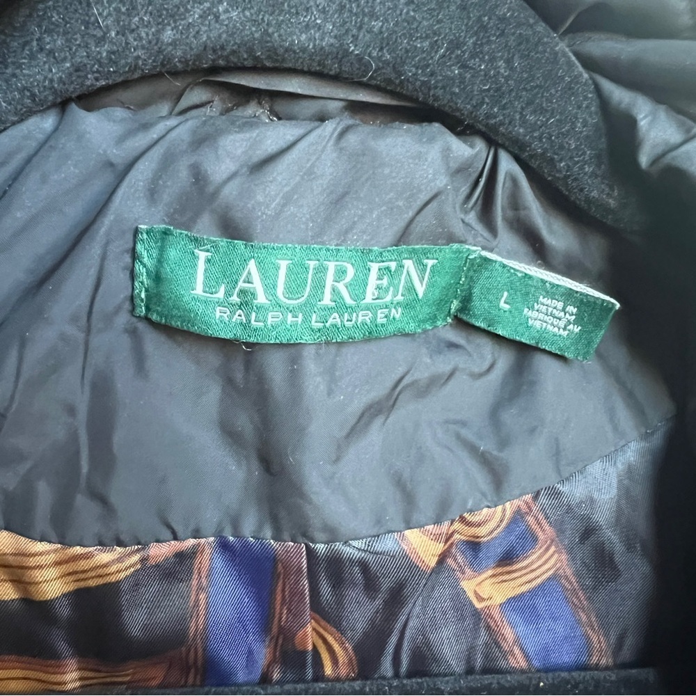 Ralph Lauren Black Diamond Quilted long Hooded Coat Horsebit Chain Lining - Picture 9 of 11